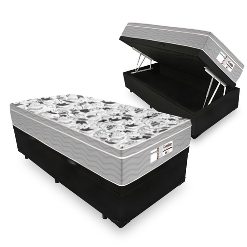 Cama Box Com Baú Solteiro Tecido Sintétic...