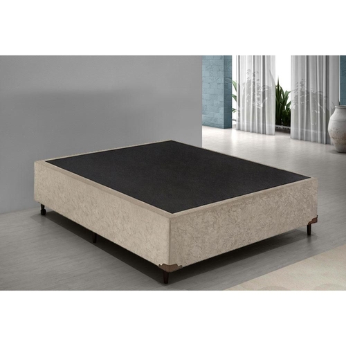 Cama Casal Suede Bege - 30x138x188