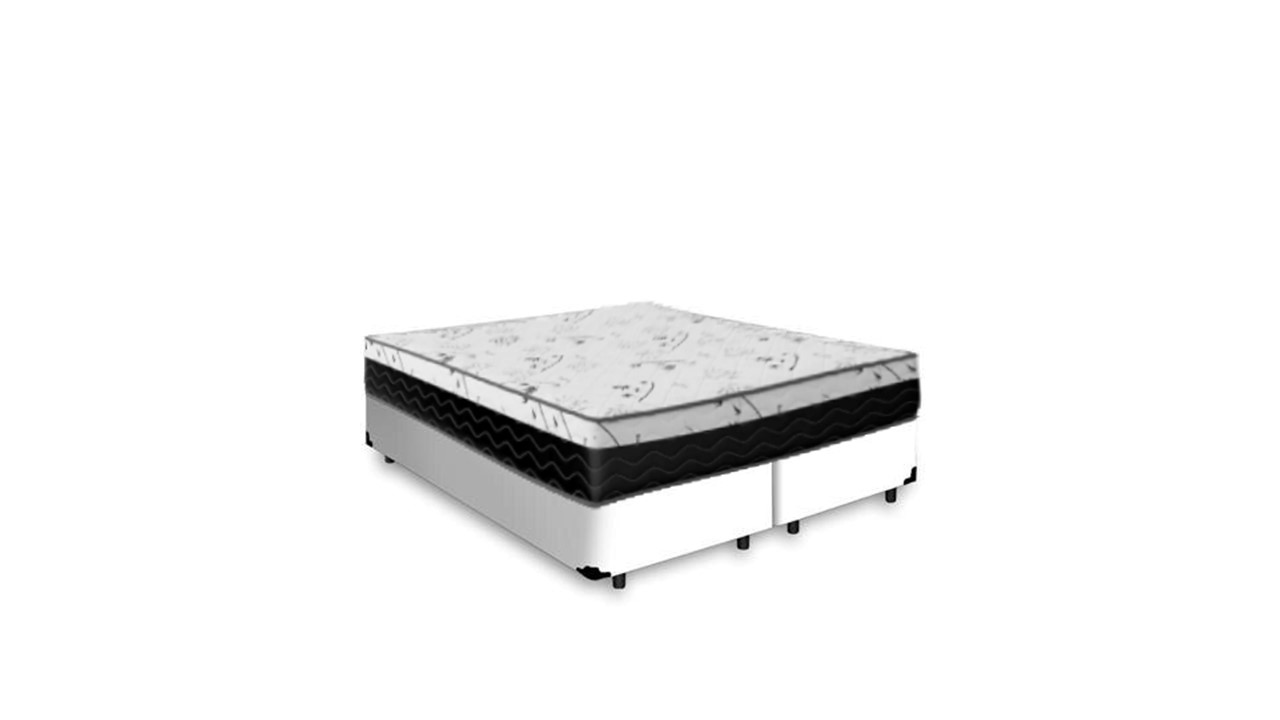 Cama Box Queen 158 Sintético Branco com C...