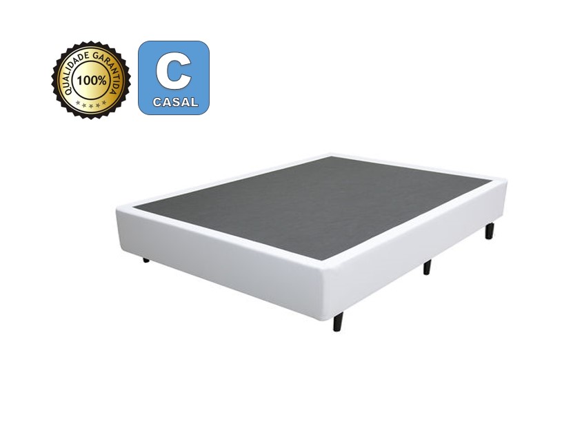 Cama Box  Sintetico Branco - 30x138x188