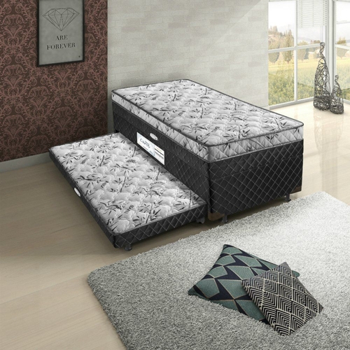 Cama Box Baú Solteiro Conjugado de Molas ...