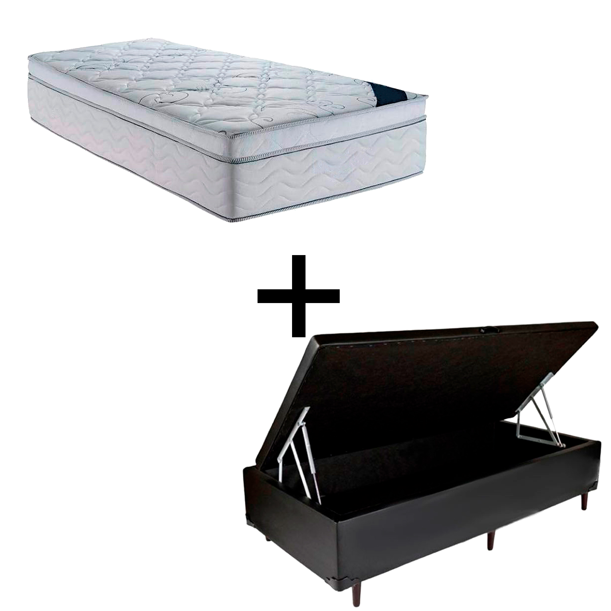 Cama Baú Solteiro 88 Tecido Sintético Pre... Cama Baú Solteiro 88 Tecido Sintético Pre...