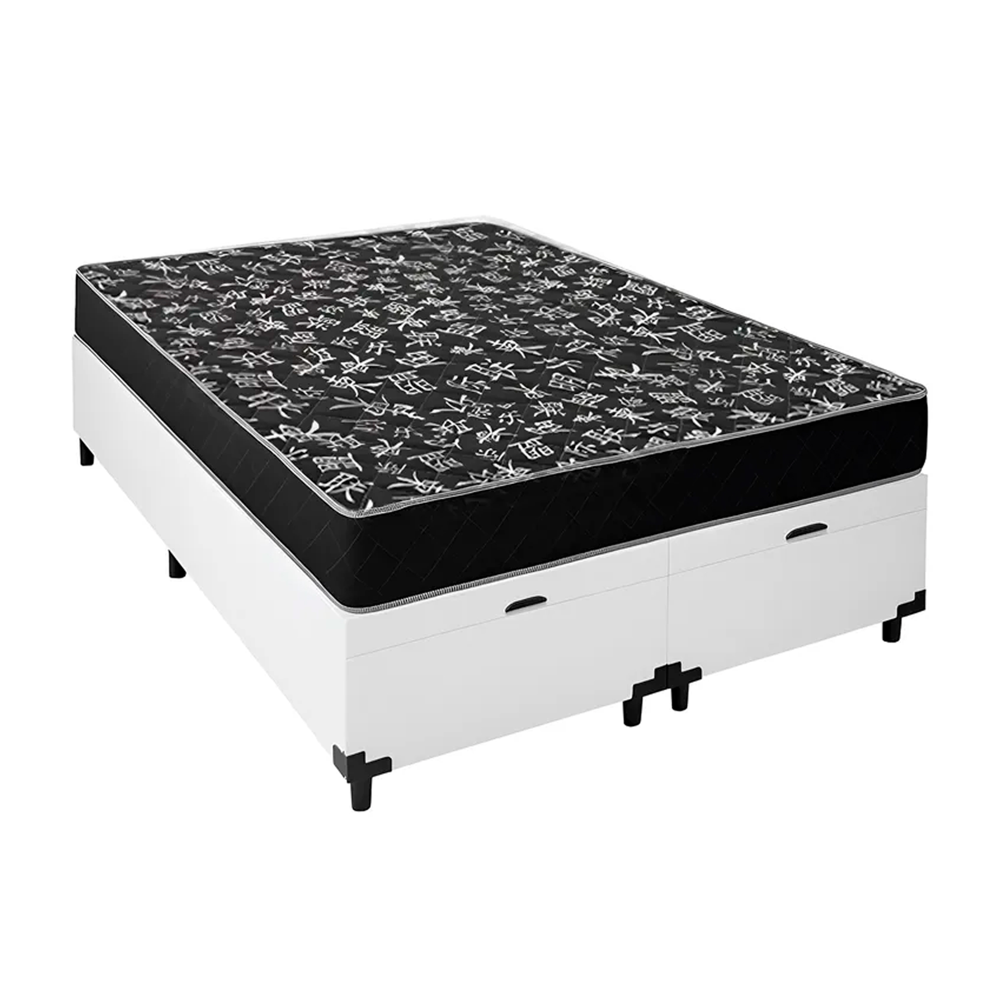 Cama Box Baú King 193 Tecido Sintético Br...