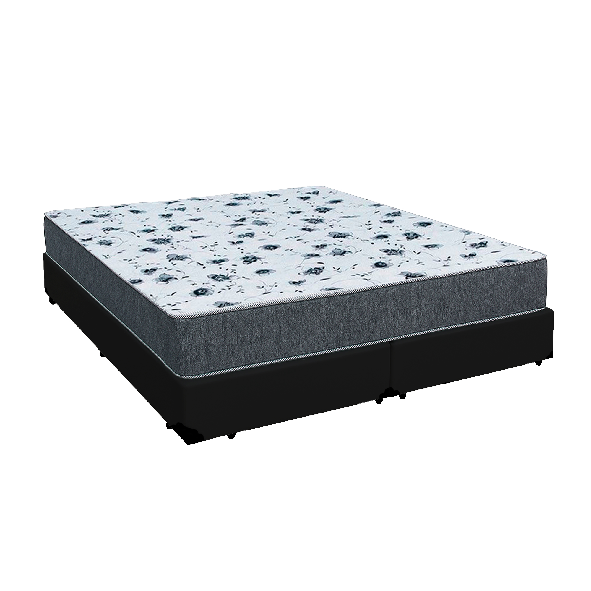 Cama Box King 193 Tecido Sintético Preto ...