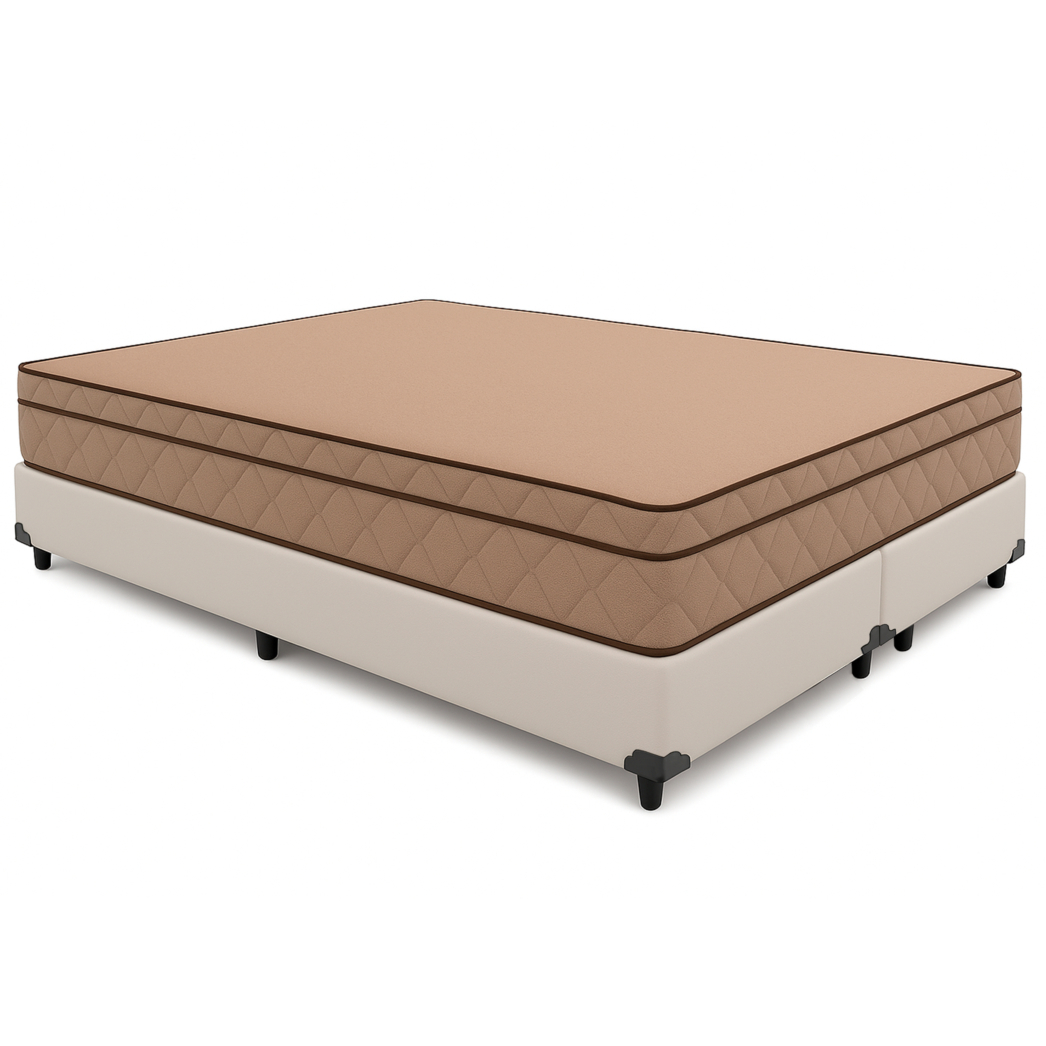 Cama Box King 193 Tecido Sintético Branco... Cama Box King 193 Tecido Sintético Branco...