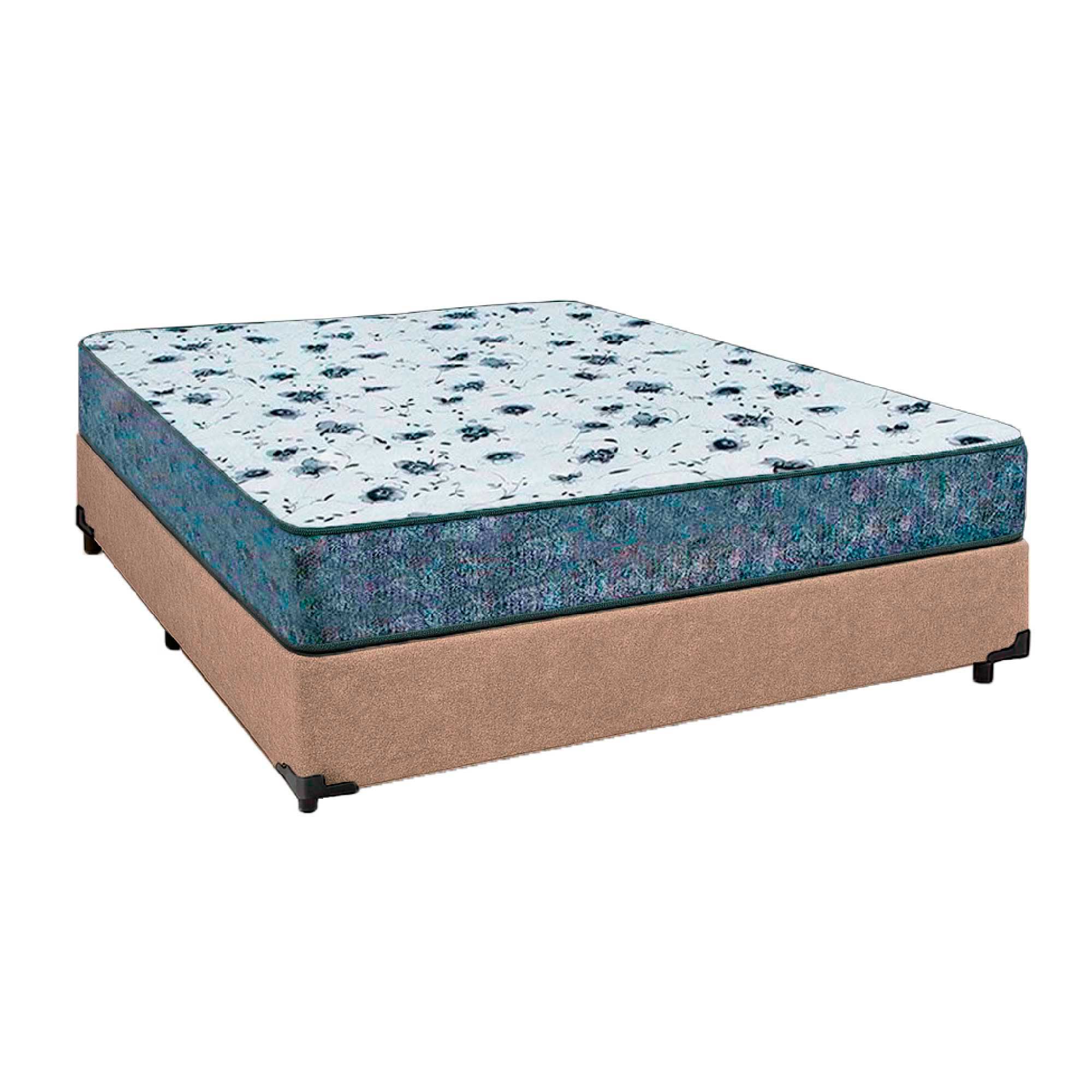 Cama Box Casal 138 Suede Bege Com Colchão...