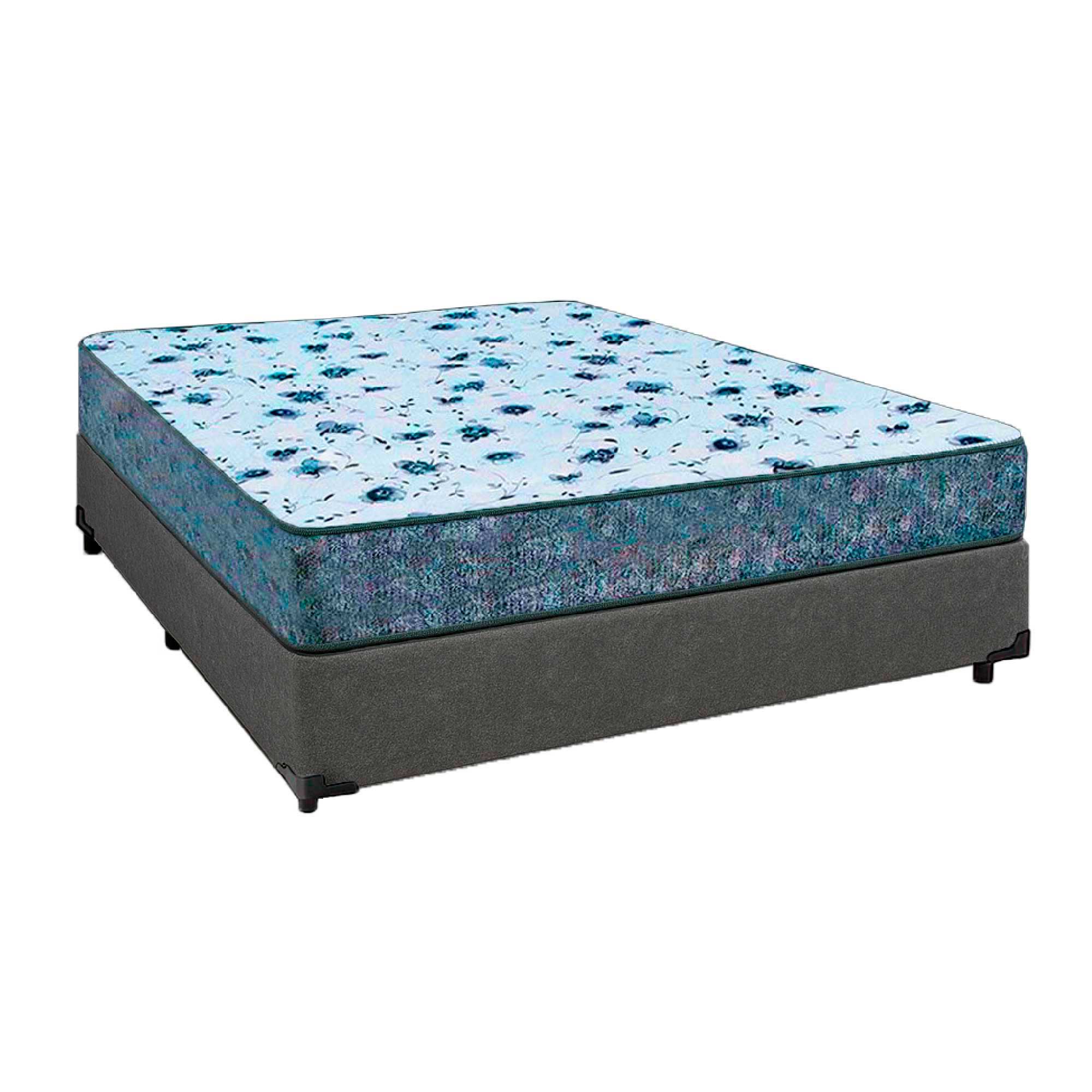 Cama Box Casal 138 Suede Cinza Com Colchã...