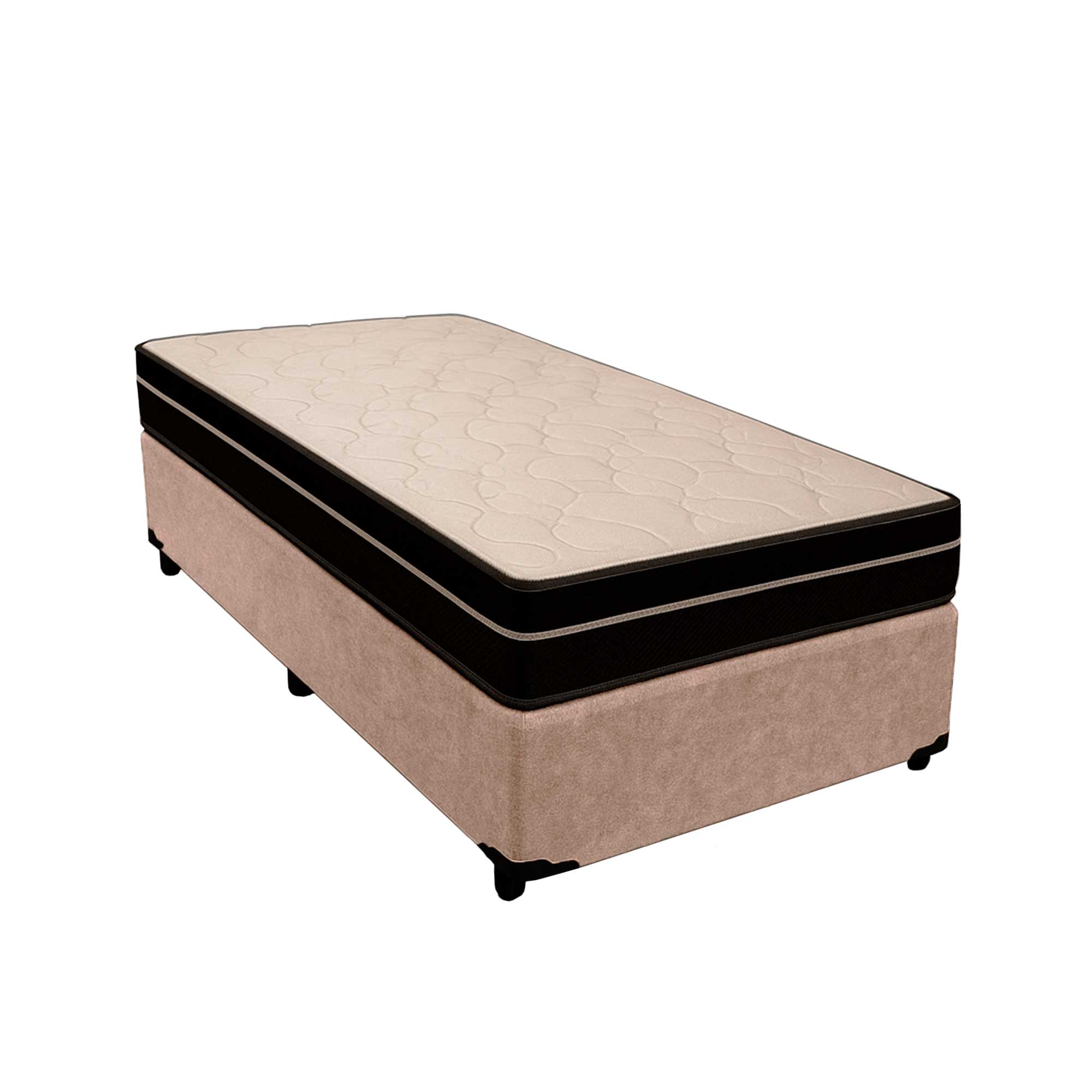 Cama Box Solteiro 88 - Suede Bege com Col...