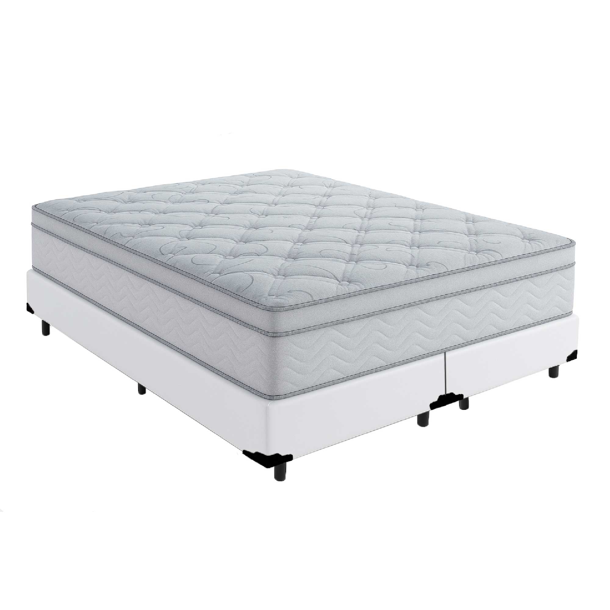 Cama Box Queen 158 Tecido Sintético Branc...