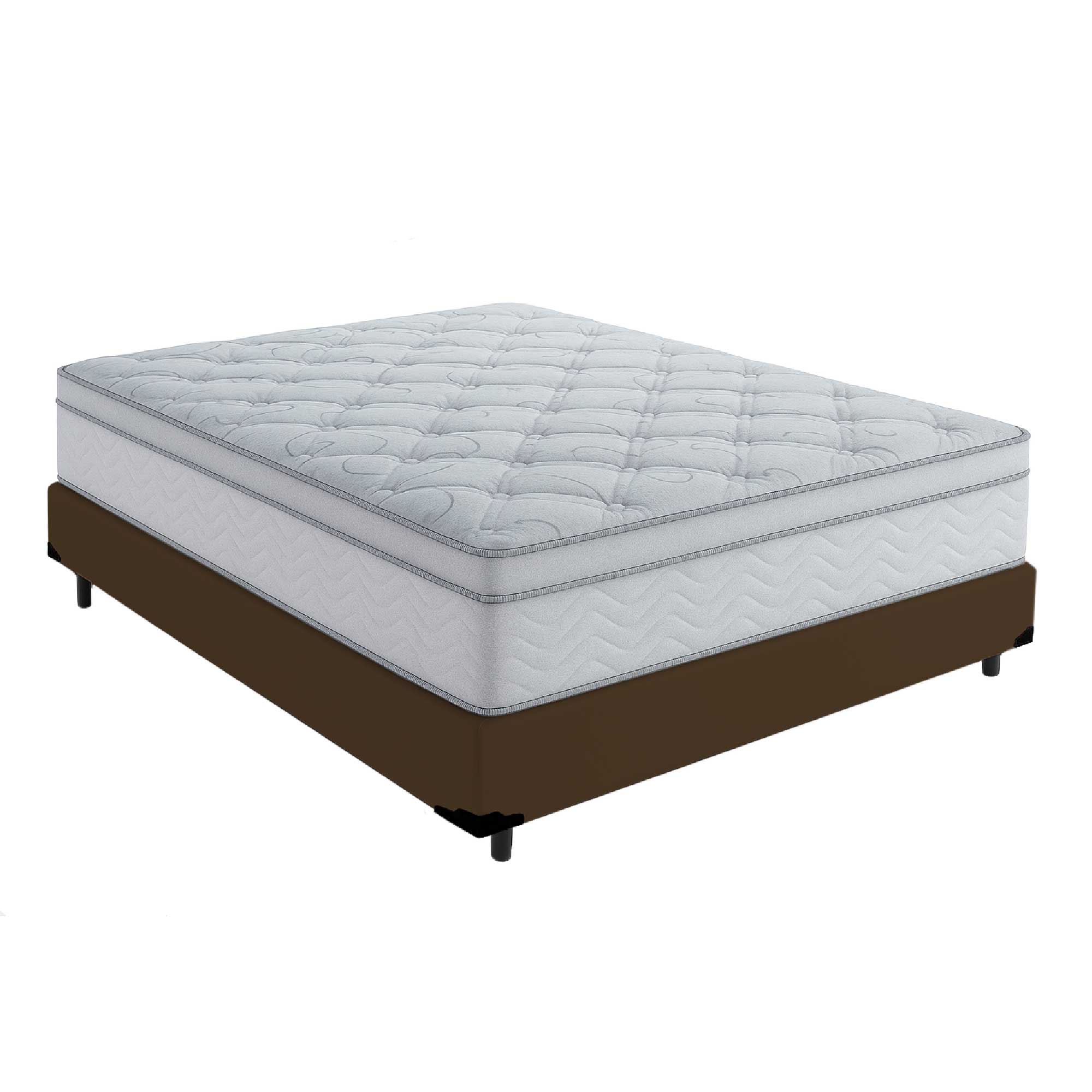 Cama Box Casal 138 Tecido Sintetico Marro...