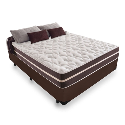 Cama Box Viúva 128 Tecido Sintético Marro...